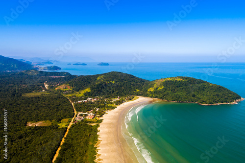 Aerial View of Sao Sebastiao Beaches in Sao Paulo, Brazil photo