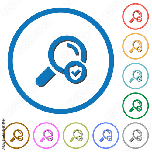 Safe search icons with shadows and outlines
