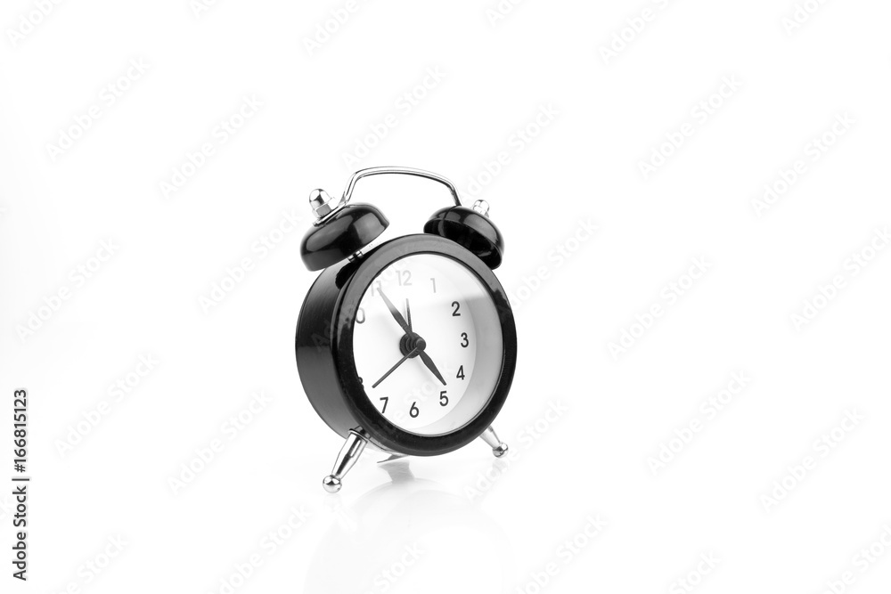 Black Alarm Clock On White Background