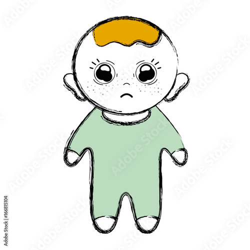 cute baby boy with hairstyle and clothes