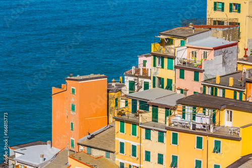  view of Riomaggiore, a small resort town  on the territory of the Cinque Terre National Park © dadamira