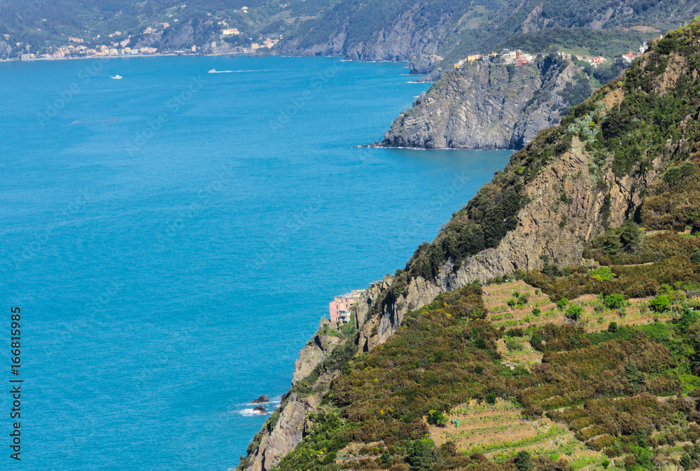 Rocks and the sea near Manarola, Italy
