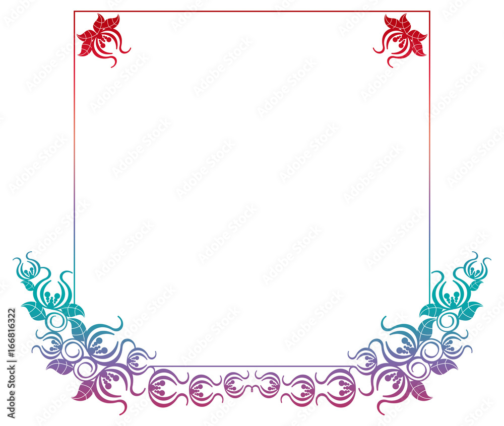Obraz premium Beautiful gradient frame. Color silhouette frame for advertisements, wedding and other invitations or greeting cards. Raster clip art.