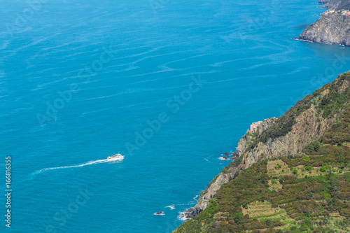 Rocks and the sea near Manarola, Italy 