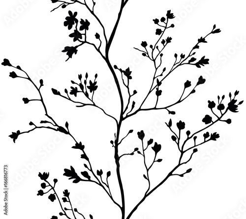 Obraz na plátně seamless banner branches silhouette background