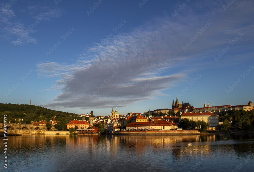 Morning, view on old city . Prague.Czech Republic, European travel.