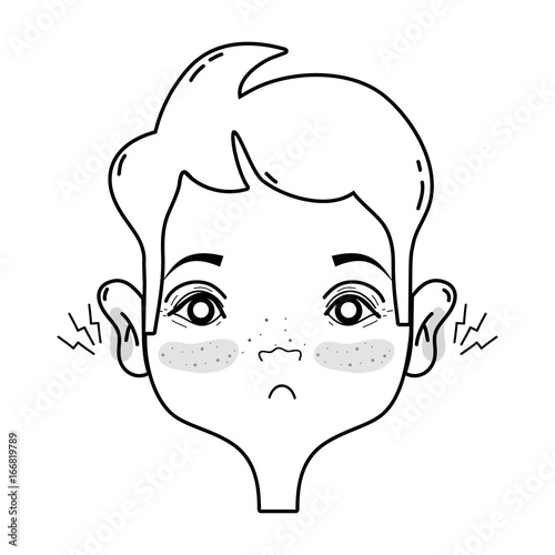 line man with otitis earache illness infection