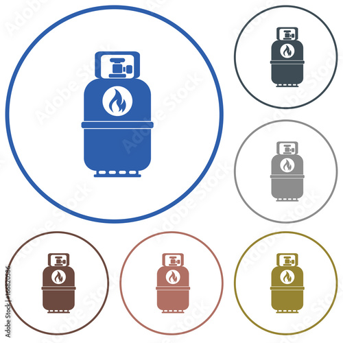Camping gas bottle icon. Flat icon isolated
