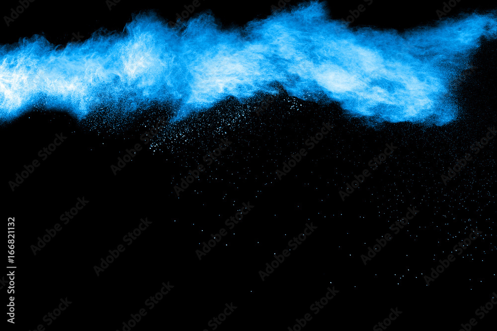 color powder explosion on black background.