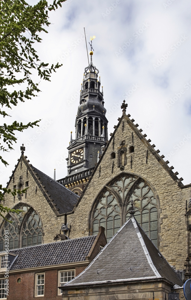 Oude Kerk (Old church) in Amsterdam. Netherlands 