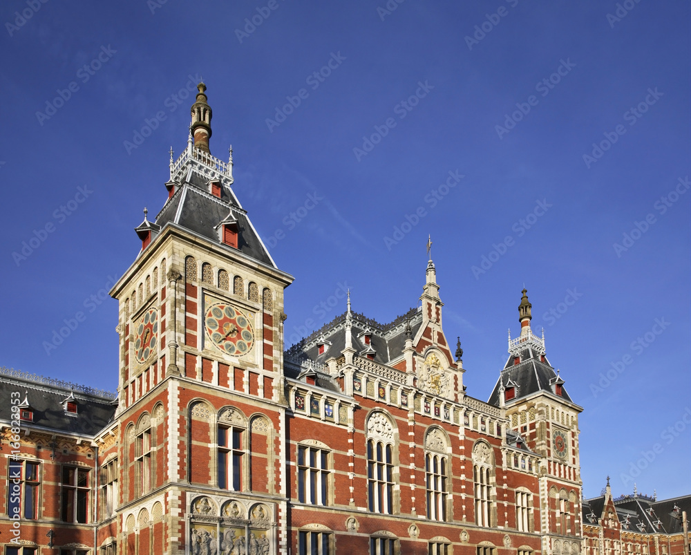 Railway station in Amsterdam. Netherlands Railway station in Amsterdam. Netherlands