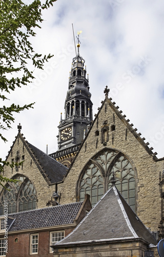 Oude Kerk (Old church) in Amsterdam. Netherlands 