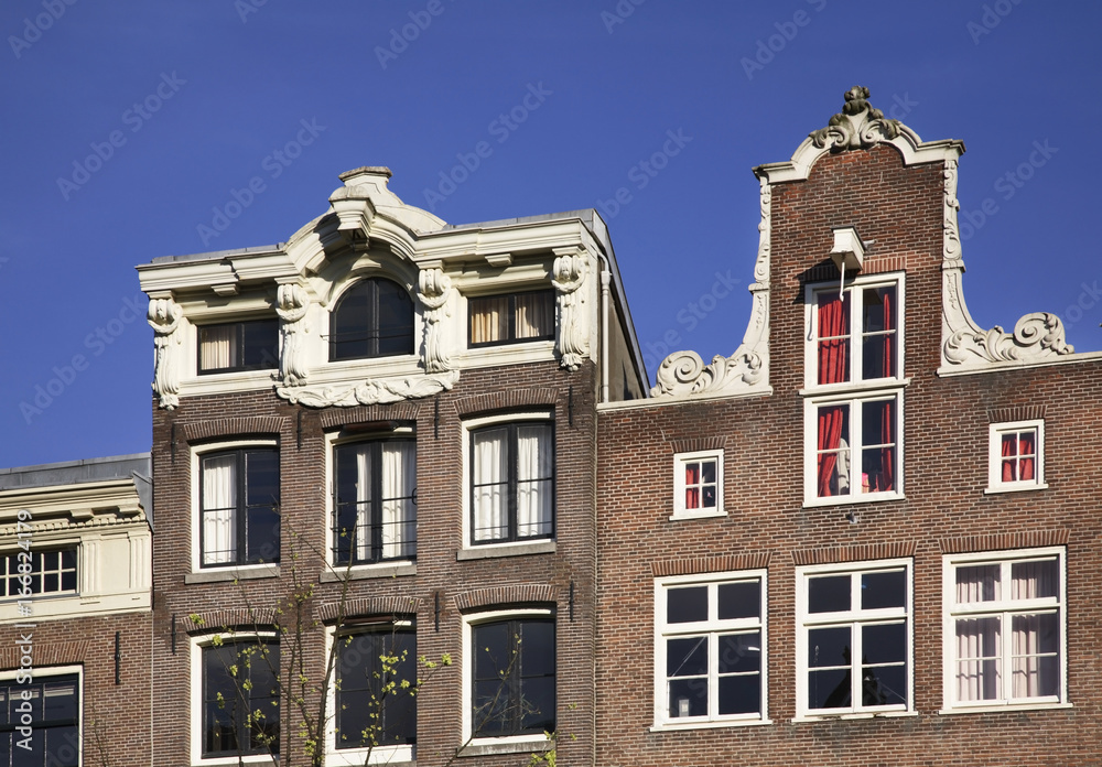 Fragment of old houses in Amsterdam. Netherlands