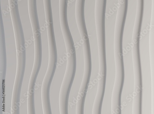 black and white pattern made of curved waves 3d illustration