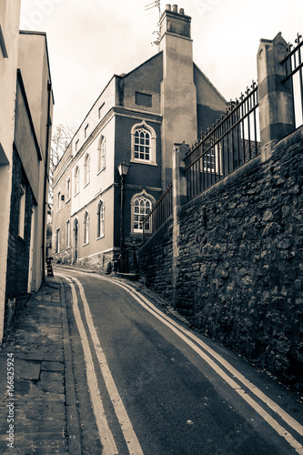 Looking up Lower Church Lane in Bristol
