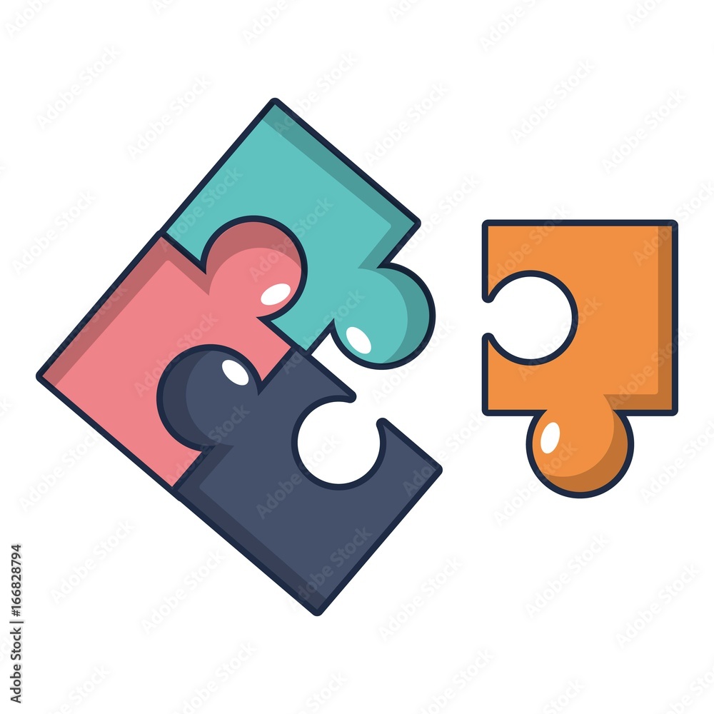 Puzzle icon, cartoon style