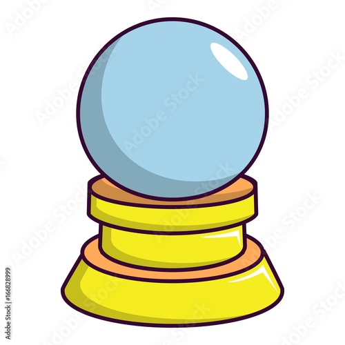 Magic crystal ball icon, cartoon style