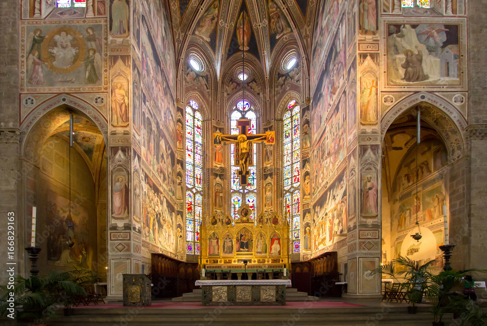 The interior of the Basilica of Santa Croce The interior of the Basilica of Santa Croce