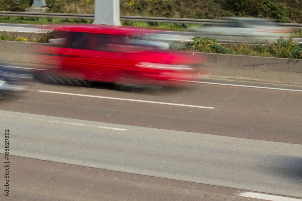 Car on highway  in motion blur