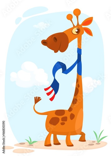 Cute cartoon giraffe. Vector character illustration for chlidren book. photo