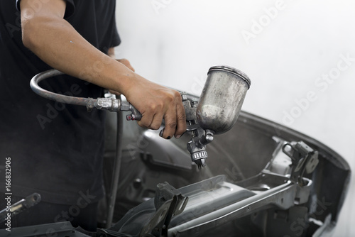 Auto body repair series: Car engine bay painting