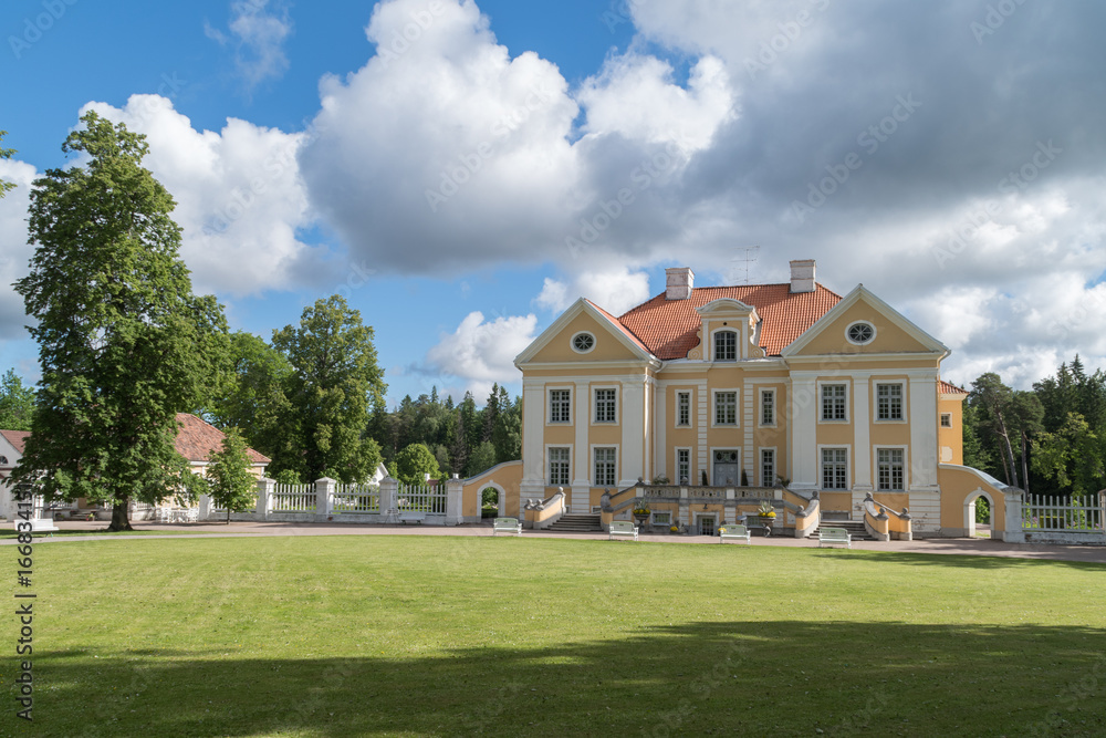 Fototapeta premium Lawn in front of historical house