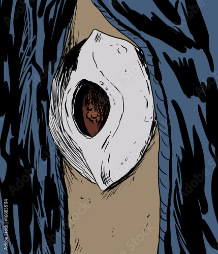 Sketch of the Black Stone for the Kaaba