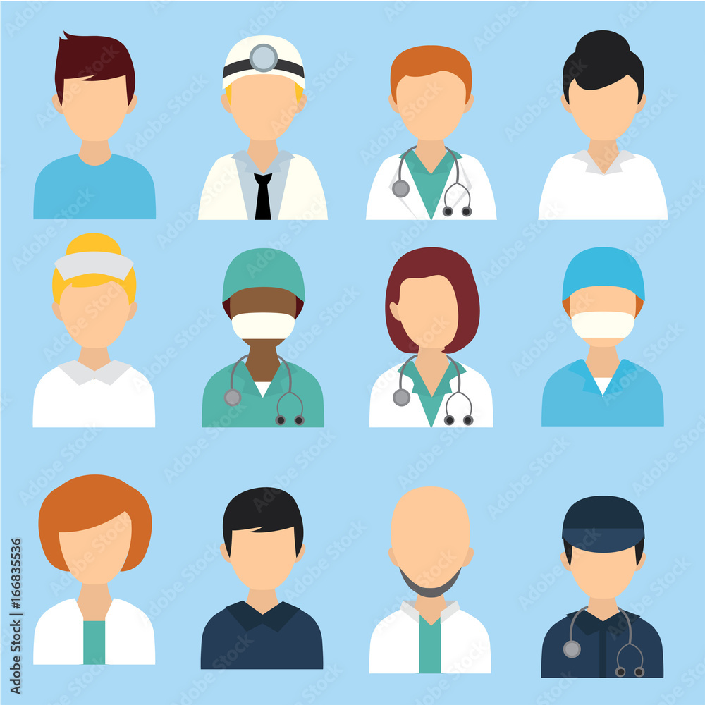 Medical character icons, avatar, people. Medical character icons, avatar, people.