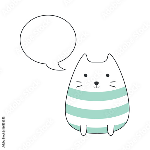cute cat doodle with speech bubble