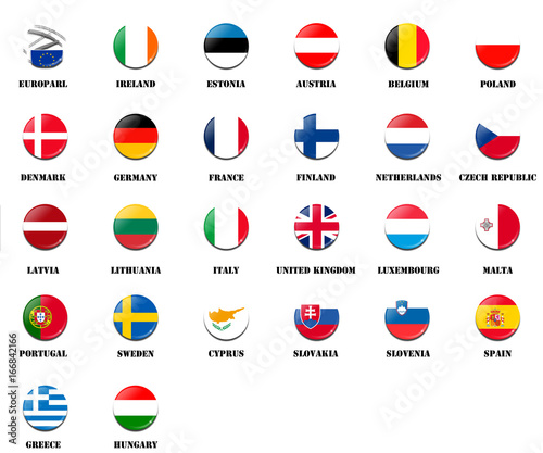 flag ball of  national members of European Parliament (EP)
