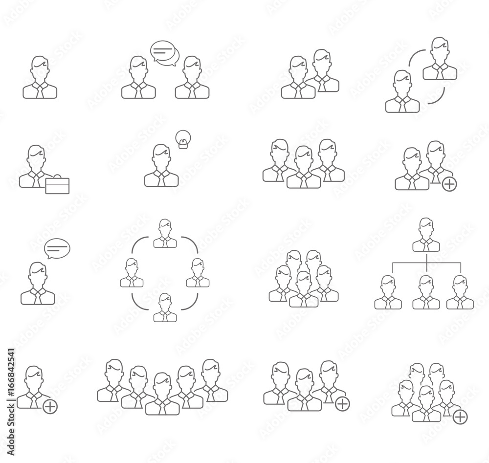 People line icon vector illustration set
