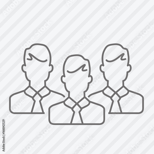 Vector flat line businessmen icon