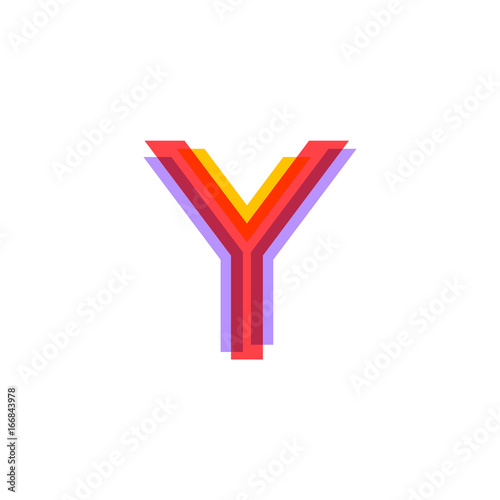 Letter Y logo with Colorful three line, real estate, apartment, condo, house, modern, digital, technology logotype © DesignWinn