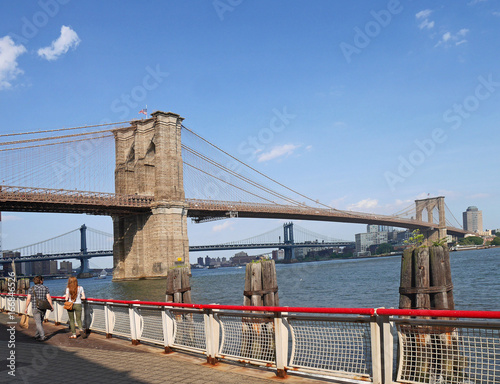 View of Brooklyn Bridge from East River promenade © Spiroview Inc.