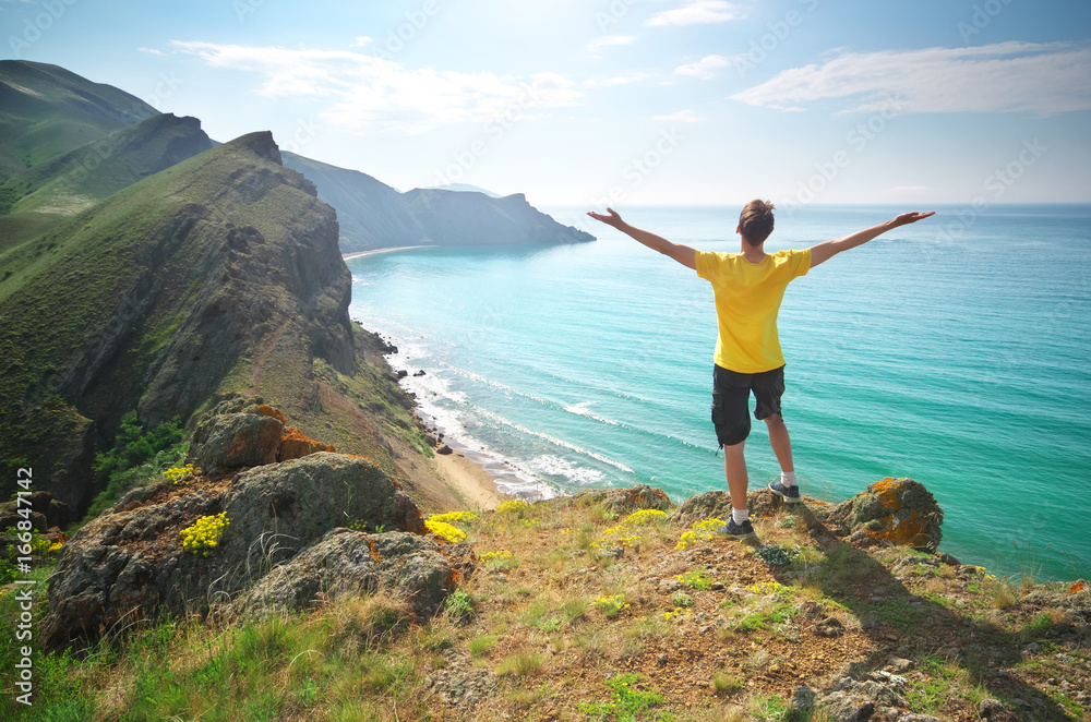 Man enjoy the nature. Man enjoy the nature.