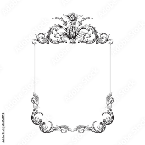 Vintage baroque frame scroll ornament 