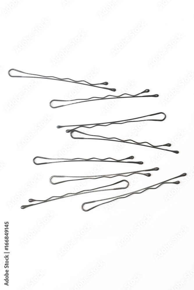 Bobby pins / hairpins on the white background