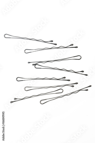 Bobby pins / hairpins on the white background