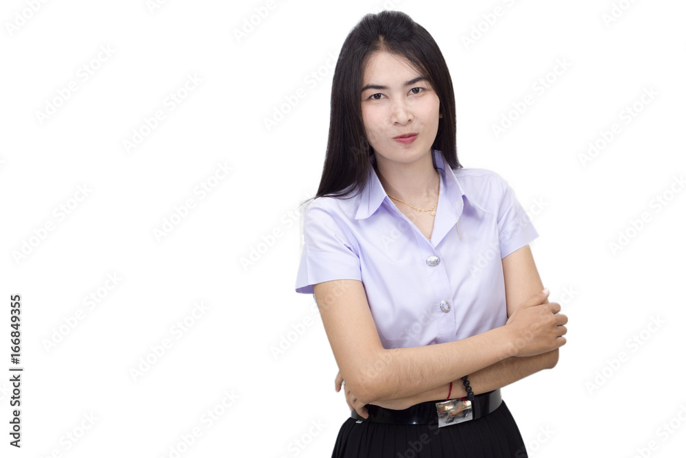 Portrait of student university uniform Portrait of student university uniform
