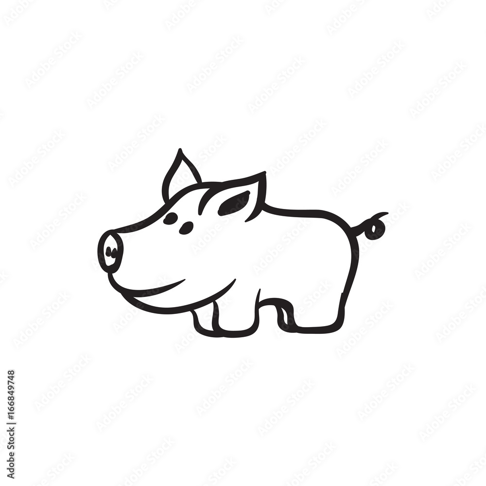 Fototapeta premium pig animal vector outline