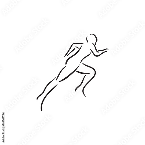 people run outline illustration vector