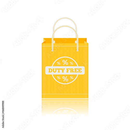 Vector flat icon of Duty Free shopping bags at airport
