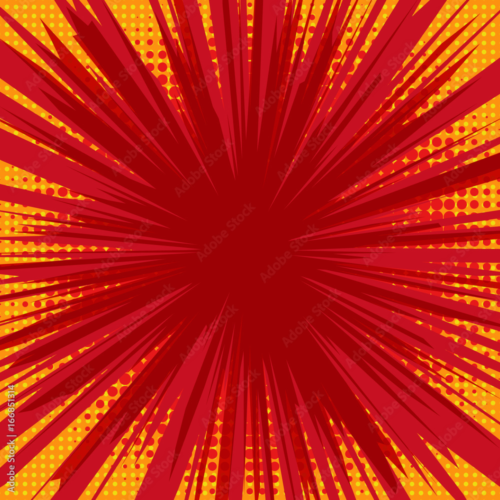 Fototapeta premium Radial background with comic book speed lines. Vector illustration