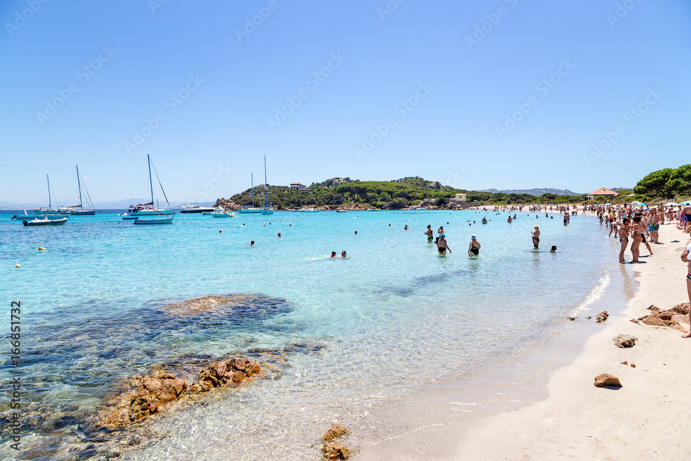 Archipelago of La Maddalena, Italy. Relax on the beach in a picturesque bay Archipelago of La Maddalena, Italy. Relax on the beach in a picturesque bay