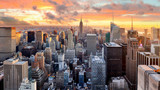 New York city at sunset, USA