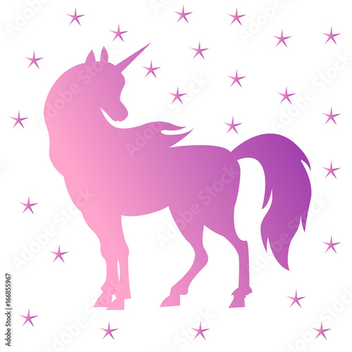 Unicorn silhouette  pink