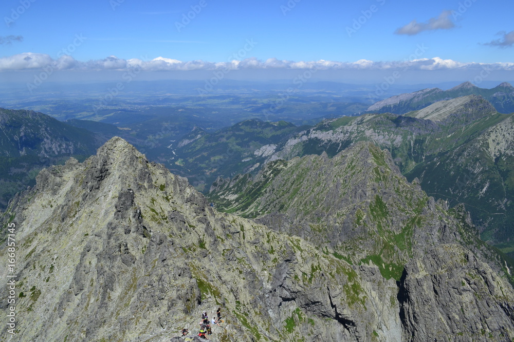 Naklejka premium góry Tatry - widok z Rysów