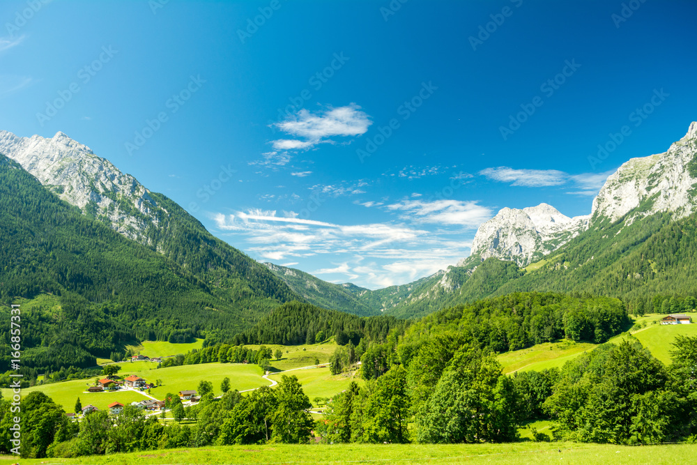 Beautiful view of nature and mountains near Konigssee lake, Bavaria, Germany