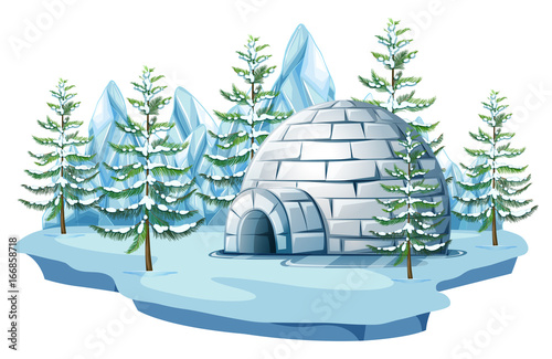 Igloo at the arctic land