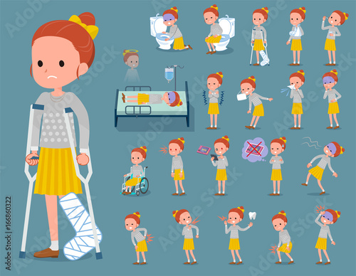 flat type Polka dot clothes ribbon girl_sickness